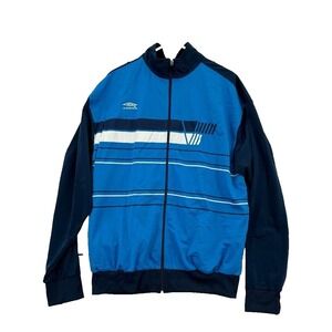 VINTAGE Umbro Jacket Mens XL Athletic Full Zip Sweater Warm Up Long Sleeve Blue